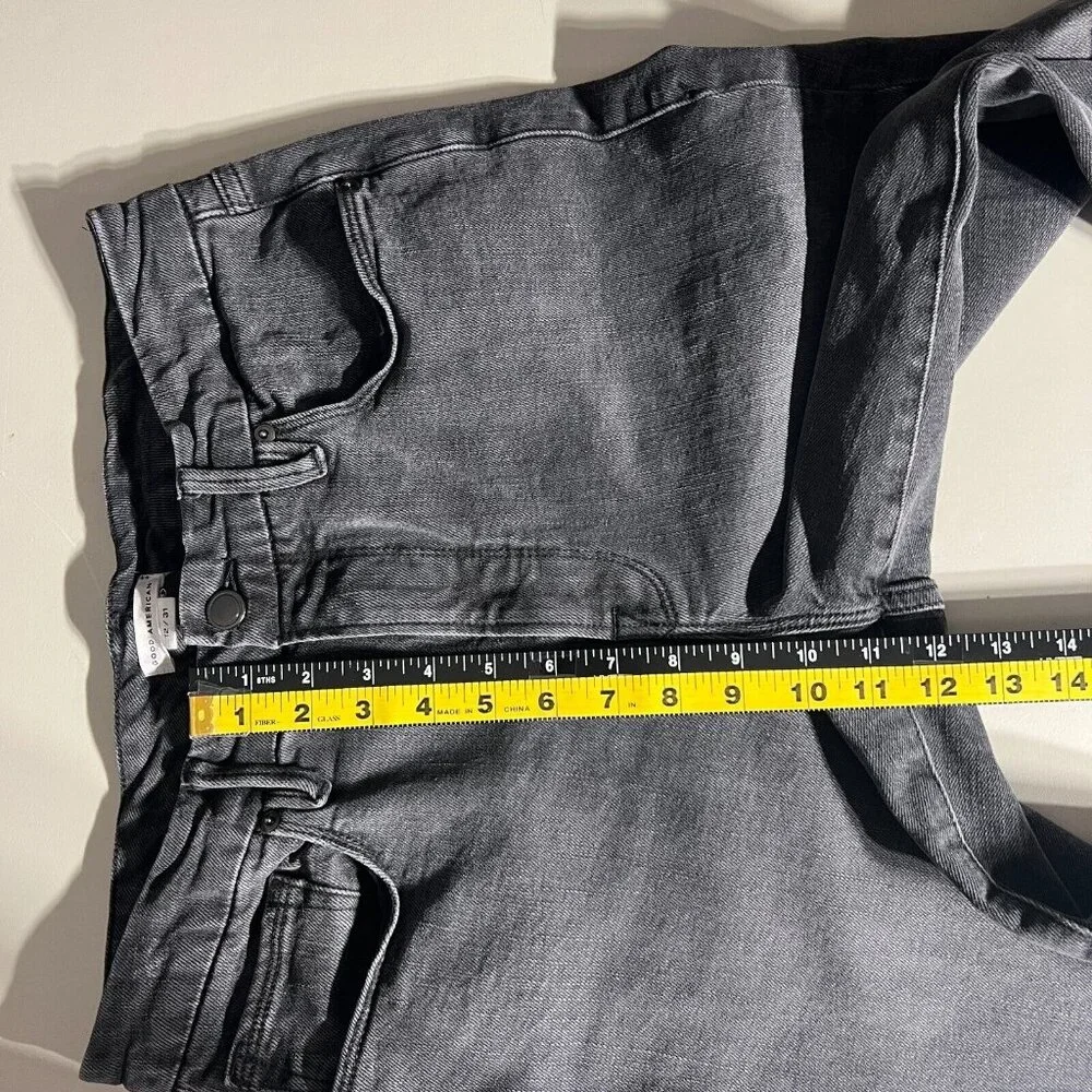 GOOD‎ AMERICAN Jeans Womens 12 /31 Black Gray Good Classic Distressed Skinny
